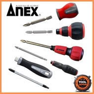 ANEX Interchangeable Bit Screwdriver Set with Various Grip Types and Included Bits