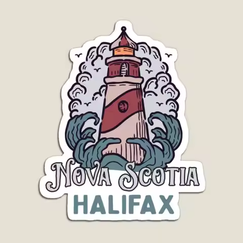 Halifax Nova Scotia Vintage Lighthouse Magnet Decor Baby Cute for Fridge Organizer Children Stickers
