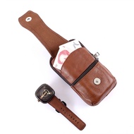 Bag Multi-layer Brown Bags Pack Buckle Shoulder Mobile Multifunction Crossbody Phone Fanny New Men Waist
