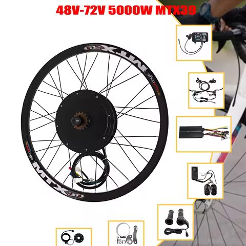 Ebike MTX39 Rim Rear Motor Wheel Conversion Kits 48V-72V 5000W 24" - 29" 100A Controlller with UKC1 
