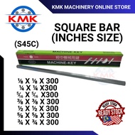 1/8'', 1/4'', 5/16'', 3/8'', 1/2'', 5/8'' & 3/4'' Inches Size Machine Keyway (S45C) Square bar (3.17