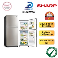 Sharp Refrigerator 2 Door Inverter 380L Fridge Peti Sejuk Peti Ais 2 Pintu Inverter Murah Jimat Elektrik 冰箱 SJ3822MSS