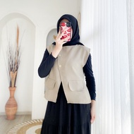 ROMAN VEST Women's Tops, Premium Plain Outer Vest, Beautiful Korean Style Outfit