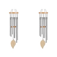 2X Wind Chimes for Outside, Woodstock Chimes with S Hook DIY Wood Pendant Garden Wind Chime Home Dec