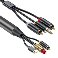 1 PCS Digital to Analog Audio Conversion Cable Digital SPDIF/Optical &amp; Coaxial to Analog L/R RCA Audio Cable Black for //TV
