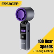 Essager High speed Hand-Held Fans 4000mAh 100 Speeds Digital Display Flashlight Type C Charge Coolin