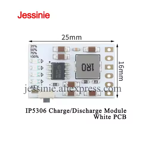 10pcs/1pc IP5306 5V/2A Charge/Discharge 3.7V/4.2V 18650 Lithium Battery Charging Boost Power Supply 