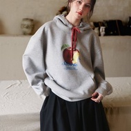 2 顔色 A for Apple 大大廓形慵懶鬆弛連帽大學 T 寬鬆蘋果膠印衛衣