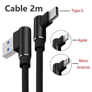 cable 2m apple iPhone android micro type-c USB game cable