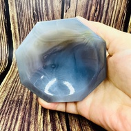 [Betty の Castle] Diamond Cut Agate Bowl Natural Pattern Crystal Clear