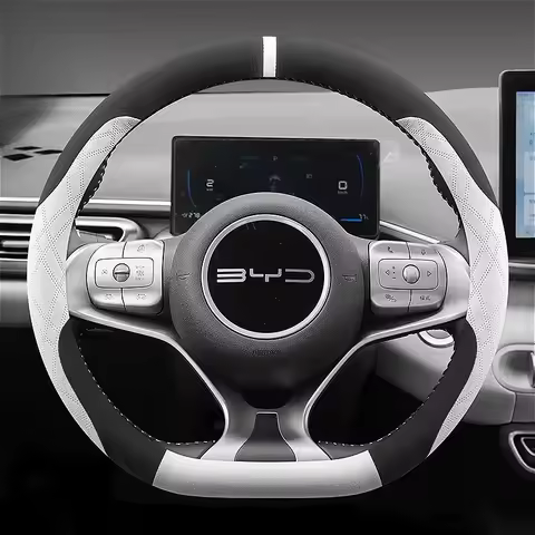Suede Leather Car Steering Wheel Cover for BYD ATTO 3 SEAL Seagull YUAN PLUS Dolphin Atto 1 Car-styl