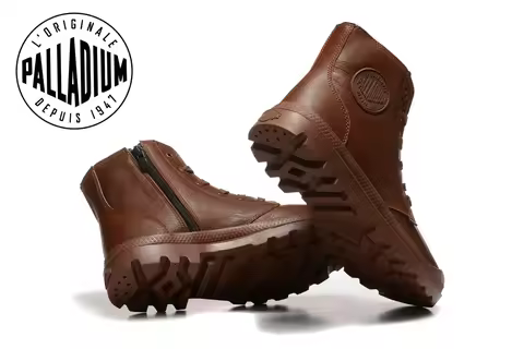 Classic Outdoor PALLADIUM Pampa Men Women Soldiers Boots Leather Zipper Ankle Boots Outdoor Dual Pur