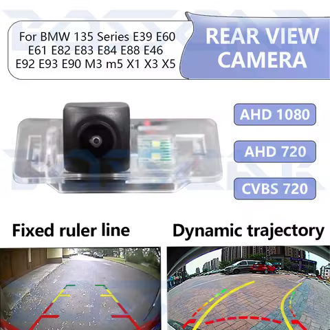 HD AHD 1080P Fisheye Car Rear View Backup Camera For BMW 1 3 5 Series E39 E60 E61 E82 E83 E84 E88 E4