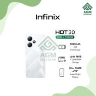 handphone infinix hot 30 ram 8gb/128gb (black white green) - sonic white 8gb/256gb