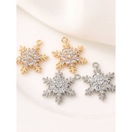 Pendant 14K Snowflake diy White Gold Accessories