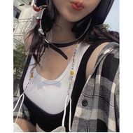 Smiley face mask strap, clear and gold, many choices