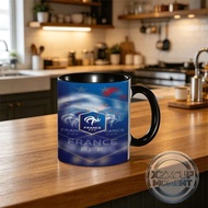 France FFF Mug Blue Base with White Rooster Emblem & "FRANCE FFF" Text - National Team Pride Cup J2m