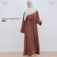 Salwa Abaya 2in1 abaya outer 2 layer set / Salwa Abaya terbaru lebaran 2024 / Gamis Outer Terpisah