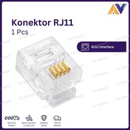 RJ11 UTP Connector – 1 Pcs (Phone Cable Connector)