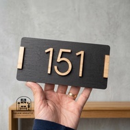 Custom Wooden House Number Plates | Minimalist 3D 2-Layer Multiplex Embossed House Number