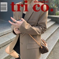 Blazer for women spring &amp; autumn Korean version loose &amp; oversize casual suit top for women Khaki / black blazer