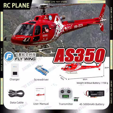 New AS350 Scale Helicopter FLYWING Squirrel 470 RC Helicopter AS350 6CH With ACE FC,M10 GPS,3-Blade