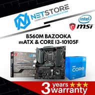 PWP MSI B560M BAZOOKA mATX & INTEL CORE I3-10105F PROCESSOR