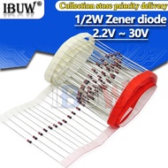 100PCS 1/2W Zener diode 0.5W 2.2V~30V BZX55C2V2 BZX55C2V4 BZX55C2V7 BZX55C3V0 BZX55C3V3 BZX55C3V6 BZ