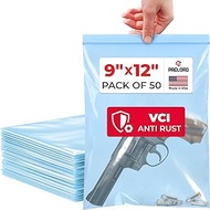 VCI Reclosable Poly Bags 9" x 12", Pack of 50-4 mil Heavy Duty VCI Anti-Corrosion Gun Protection Bag