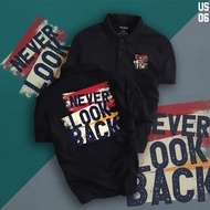 Áo thun cổ trụ cổ bâu NEVER LOOK BACK MỚI (VẢI DA CÁ) - AOTHUNSN