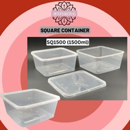 SQ1500 Square Disposable Plastic (5pcs) / Food Container / Bekas Petak 1500ml