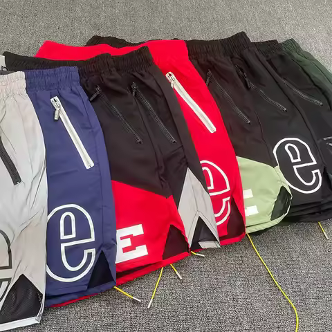 Summer Trend Rhude Sports Shorts High Street Multi-color Patchwork Loose Breathable Casual Shorts