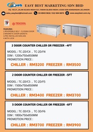 2 DOOR COUNTER CHILLER / FREEZER