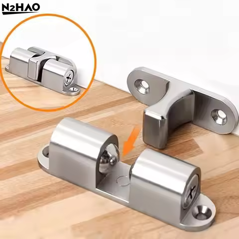 1PCS Adjustable Latch Furniture Door Ball Latch Brass Double Roller Spring Ball Catch Latches Cabine