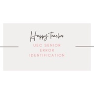 Senior UEC English Error Identification 高中统考英文