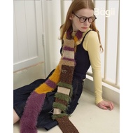Bagii | Wool|Green-Yellow Scarf 5% Wool Soft Fabric Cold Protection Easy Match Comfortable To Wear B