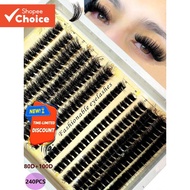 Cluster False Eyelashes 240-Piece, 50D 80D 100D DIY Eyelash Extensions