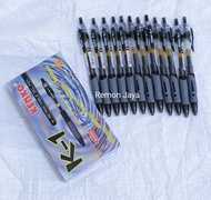 12 PCS PULPEN GEL KENKO K-1 WARNA BIRU DAN HITAM