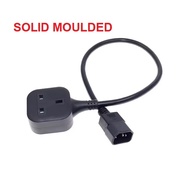 C14 to UK 3 pin Power Cable 0.3m