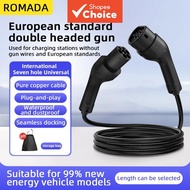 Romada Type 2 to Type 2 Ev Charging Cable 16a 32a 3-phase 11kw 22kw Fast Charge for Charging Station