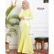 Zilla Kurung Baju Raya Baju Kuning Yellow Baju Nikah Tunang Kurung Lace Baju Lace Kurung Kedah Baju 