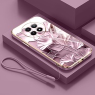 YBD Gilded Marble Flowers For Realme 12X Realme 12 5G Realme 13 C65 Narzo N65 70X 5G Electroplated P