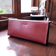 真皮 牛皮 拉鍊式鉛筆盒 筆袋 化妝包 可客製顏色 免費打印英文字