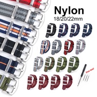 Universal Military NATO Watch Strap Nylon Fabric Belt Accessories Army Sports Watchband 18mm 20mm 22mm Elastic Replacement Bracelet