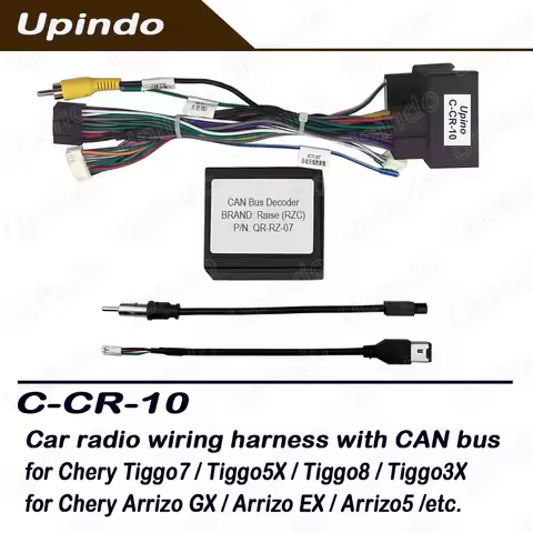 Car Radio Power Cable Connector CAN Bus Decoder Android Head Unit Wiring Harness for Chery Tiggo Arr