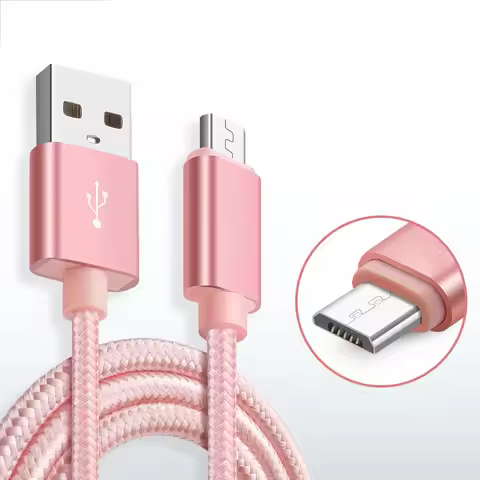 Micro USB cable 5V 2.4A fast charge Metal Braided data Sync Wire For Xiaomi Redmi 7 7A Huawei P Smar