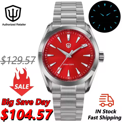 Watchdives WD0006 Watch VH31 Sweep Second Movement Domed Sapphire Crystal BGW9 Luminous 10Bar Waterp