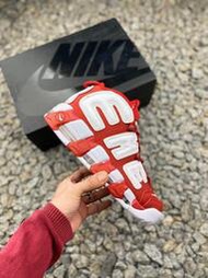 Nike Air More Uptempo X Supreme  皮蓬系列大AIR” 白紅配色 氣墊 緩震 籃球鞋