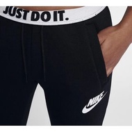 NIKE 女 just do it 修身 內刷毛 棉質 運動長褲 黑S