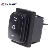 AN.MART 12V Bla Waterproof 6Pin DPDT Self Loing Rectangle Roer Switch MY